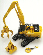 (J401) PC1100LC Material Handler with Three Attachments